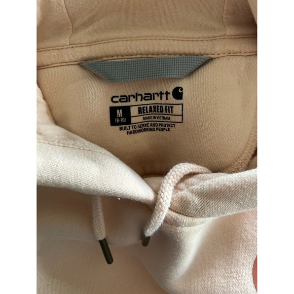 Girl's Carhartt Peach Orange Relaxed Fit Hoodie Medium 8/10 - Picture 4 of 5